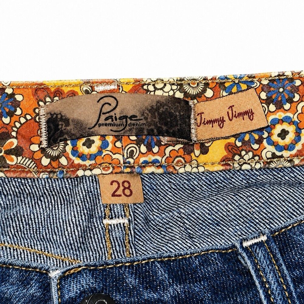 PAIGE Jimmy Jimmy Skinny Boyfriend Jeans Womens 28 Distressed Blue Made USA - Picture 8 of 10